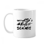 Dıythinker 350 ml World's Okayest Deskmate Mezuniyet Sezonu Klasik Beyaz Çömlek Seramik Saplı Kupa