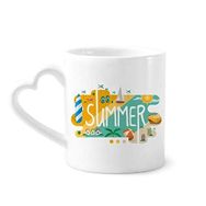 Dıythinker 350 ml Yaz Sezonu İllüstrasyon Kupaları Seramik Kupa