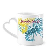 Dıythinker 350 ml Yaz Shoreline Sörf Kelebek Kupaları Seramik Kupa