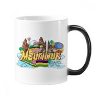 Dıythinker 350 ml Yedi Renkli Dünya Mauritius Grafiti Değişen Renk Kupa