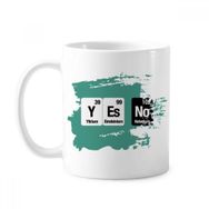 Dıythinker 350 ml Yes No Chemical Element Science Boya Fırçası Kupa Beyaz Seramik Kupa