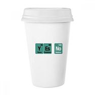 Dıythinker 350 ml Yes No Chemical Element Science Klasik Kupa Beyaz Çömlekçilik Seramik Kupa