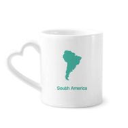 Dıythinker 350 ml Yeşil Güney Amerika İllüstrasyon Haritası Kupaları Seramik Kupa