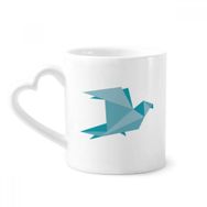 Dıythinker 350 ml Yeşil Origami Soyut Güvercin Desenli Kupaları Seramik Kupa
