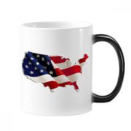 Dıythinker 350 ml Yıldızlar ve Çizgiler Amerika Bayrağı Haritası Değişen Renk Kupa