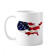 Dıythinker 350 ml Yıldızlar ve Çizgiler Amerika Bayrağı Haritası Klasik Kupa