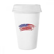 Dıythinker 350 ml Yıldızlar ve Çizgiler Bükülür Amerika Ülke Bayrağı Klasik Beyaz Çömlek Seramik Kupa