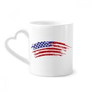 Dıythinker 350 ml Yıldızlar ve Şeritler Bükülür Amerika Ülke Bayrağı Kupaları Seramik Kupa