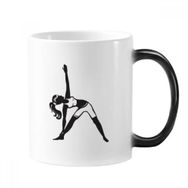 Dıythinker 350 ml Yoga Kız Esneme Sağlıklı Spor Silüeti Değişen Renk Kupa