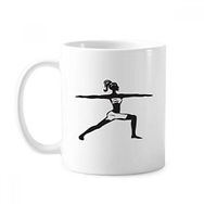 Dıythinker 350 ml Yoga Kız Sağlıklı Tutun Spor Silüeti Klasik Kupa Beyaz Çömlekçilik Seramik Kupa