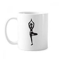 Dıythinker 350 ml Yoga Kız Tek Bacak Standı Sağlıklı Spor Silüeti Klasik Kupa
