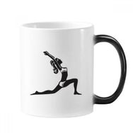 Dıythinker 350 ml Yoga Kızı Sağlıklı Tutun Spor Silüeti Renk Kupa