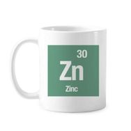 Dıythinker 350 ml Zn Çinko Kimyasal Element Bilim Klasik Beyaz Çömlekçilik Seramik Saplı Kupa