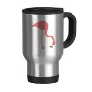 Dıythinker 368 ml Bekleyen Flamingo Desenli Paslanmaz Çelik Seyahat Kulplu Bira Kupa