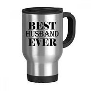 Dıythinker 368 ml Best Husband Ever Alıntılı Paslanmaz Çelik Seyahat Seyahat Tutacaklı Kupa