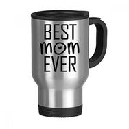 Dıythinker 368 ml Best Mom Ever Alıntı Anneler Günü Paslanmaz Çelik Seyahat Seyahat Saplı Kupa