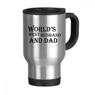 Dıythinker 368 ml Dreaming World's Best Dad And Husband Sözü Paslanmaz Çelik Seyahat Seyahat Saplı Kupa