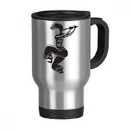 Dıythinker 368 ml Flute Celebrate Silhouette Meksika Dansı Meksika Paslanmaz Çelik Seyahat Seyahat Tutacaklı Kupa