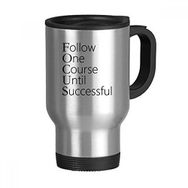 Dıythinker 368 ml Follow Successful Alıntı Paslanmaz Çelik Seyahat Seyahat Tutacaklı Kupa