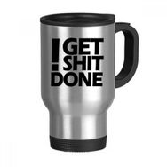 Dıythinker 368 ml Get Shit Done Sözü Paslanmaz Çelik Seyahat Seyahat Tutacaklı Kupa