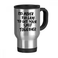 Dıythinker 368 ml Get Your Shit Together Alıntı Paslanmaz Çelik Seyahat Seyahat Saplı Kupa