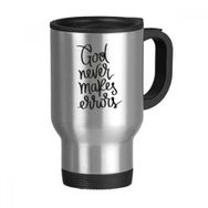 Dıythinker 368 ml God Never Makes Errors Sözü Paslanmaz Çelik Seyahat Seyahat Tutacaklı Kupa