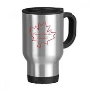 Dıythinker 368 ml Happy Canada Day 4. Temmuz Akçaağaç Yaprağı Basit Çizgi Çizim Paslanmaz Çelik Seyahat Seyahat Tutacaklı Kupa