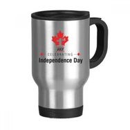 Dıythinker 368 ml Happy Canada Day 4. Temmuz Akçaağaç Yaprağı Kanada Bayrağı Paslanmaz Çelik Seyahat Seyahat Tutacaklı Kupa