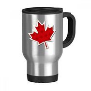 Dıythinker 368 ml Happy Canada Day Dikey Tahıl Akçaağaç Yaprağı Paslanmaz Çelik Seyahat Seyahat Saplı Kupa