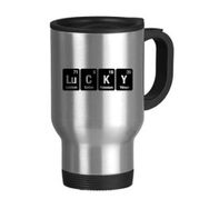 Dıythinker 368 ml Lucky Chemical Element Science Paslanmaz Çelik Seyahat Kulplu Bira Kupa