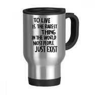 Dıythinker 368 ml Most People Just Exist Alıntı Paslanmaz Çelik Seyahat Seyahat Saplı Kupa