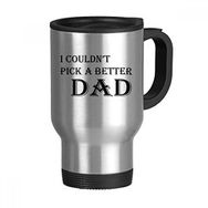 Dıythinker 368 ml Pick A Better Dad Babalar Festivali Alıntı Paslanmaz Çelik Seyahat Seyahat Saplı Kupa