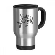 Dıythinker 368 ml Save Yourself Sözü Paslanmaz Çelik Seyahat Seyahat Tutacaklı Kupa
