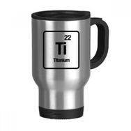 Dıythinker 368 ml Ti Chemical Element Chem Science Paslanmaz Çelik Seyahat Bira Kulplu Kupa