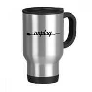 Dıythinker 368 ml Unplug Sözü Paslanmaz Çelik Seyahat Seyahat Tutacaklı Kupa