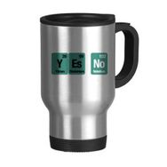 Dıythinker 368 ml Yes No Chemical Element Science Paslanmaz Çelik Seyahat Kulplu Bira Kupa