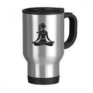 Dıythinker 368 ml Yoga Kız Sağlıklı Tutun Çapraz Bacaklı Spor Silüeti Paslanmaz Çelik Seyahat Seyahat Saplı Kupa