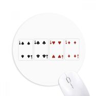 Dıythinker 4 Kalp Kürek Elmas Kulüp Desenli Baskılı Yuvarlak Kaymaz Kauçuk Mouse Pad