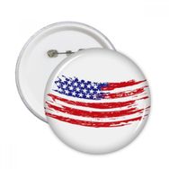Dıythinker 5 Adet M Bükülmüş Yıldızlar ve Çizgiler Amerika Ülke Bayrağı Yuvarlak İğneler Rozet Düğme Giysi Dekorasyon