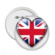 Dıythinker 5 Adet M Union Jack Kalp Şekilli Britanya İngiltere Bayrağı Yuvarlak İğneler Rozet Düğme Giysi Dekorasyon