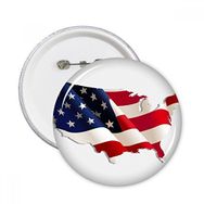 Dıythinker 5 Adet M Yıldızlar ve Çizgiler Amerika Bayrağı Haritası Yuvarlak İğneler Rozet Düğme Giysi Dekorasyon