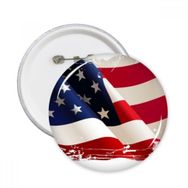 Dıythinker 5 Adet M Yıldızlar ve Çizgiler Hava Fırçalama Amerika Bayrağı Ülke Yuvarlak İğne Rozet Düğme Giysi Dekorasyon