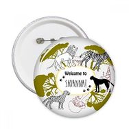 Dıythinker 5 Adet S Afrika Welcom To Savanna Zebra Leopar Vahşi Yaşam Yuvarlak İğne Rozet Düğme Giysi Dekorasyon