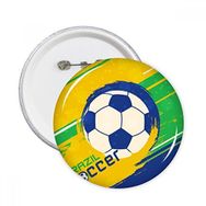 Dıythinker 5 Adet S Brezilya Futbol Futbol Sporları Yuvarlak İğneler Rozet Düğme Giysi Dekorasyon