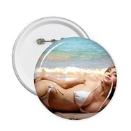 Dıythinker 5 Adet S Büyük Göğüslü Hite Bikini Plaj Güneş Banyosu Tanga Seksi Kız Yuvarlak İğneler Rozet Düğme Giysi Dekorasyon