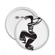 Dıythinker 5 Adet S Flute Celebrate Silhouette Meksika Dansı Meksika Yuvarlak İğneler Rozet Düğme Giysi Dekorasyon