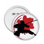 Dıythinker 5 Adet S Japonya Samuray Sakura Silüeti Asya Yuvarlak İğneler Rozet Düğme Giysi Dekorasyon