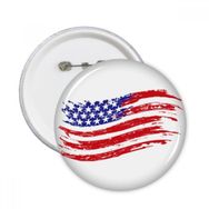 Dıythinker 5 Adet S Yıldızlar ve Çizgiler Özel Amerika Ülke Bayrağı Yuvarlak İğne Rozet Düğme Giysi Dekorasyon