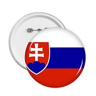Dıythinker 5 Adet XXL Slovakya Ulusal Bayrağı Avrupa Ülke Sembolü İşareti Desen Yuvarlak İğne Rozet Düğmesi