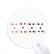 Dıythinker 5 Kalp Kürek Elmas Kulüp Desenli Baskılı Yuvarlak Kaymaz Kauçuk Mouse Pad